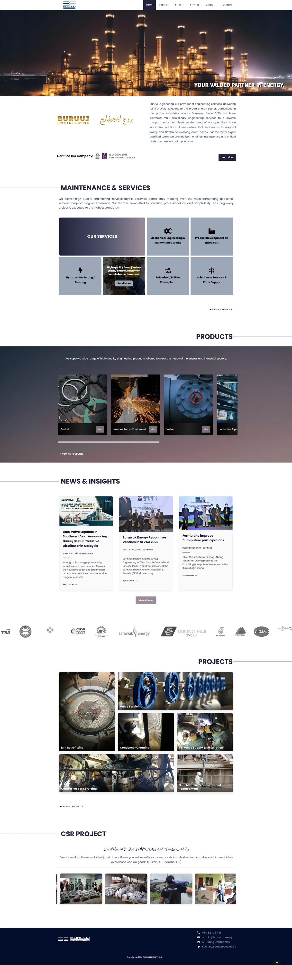 Buruuj Engineering Sdn Bhd website